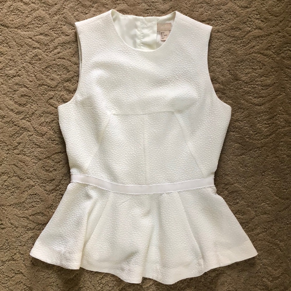 White H&M peplum sleeveless shirt